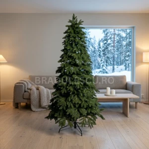 Brad Artificial de Craciun Bristol New 200 cm, Ramuri 2D-3D, Verde Natural